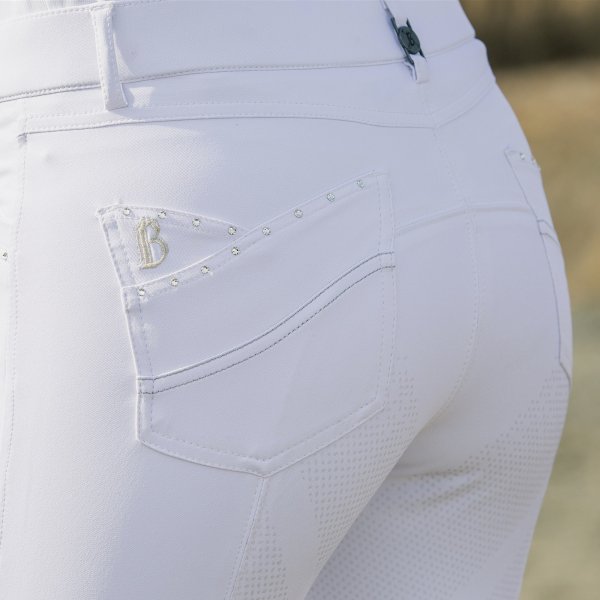 Product shot of womans white breeches