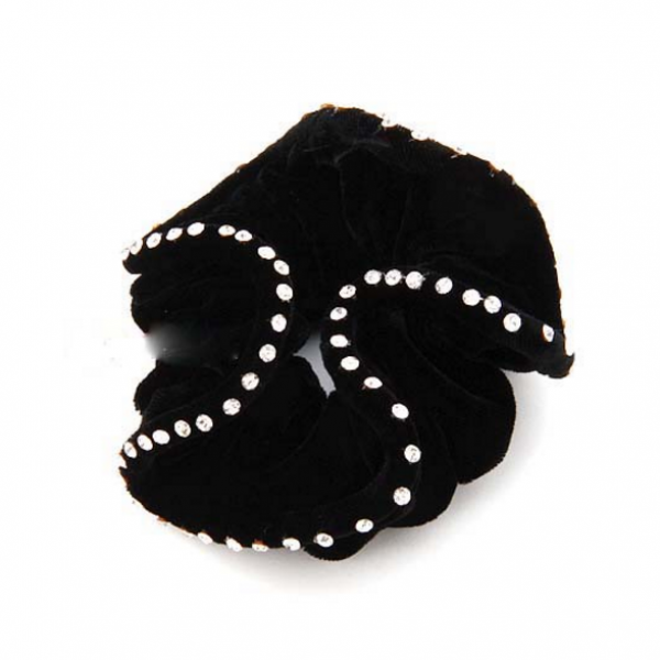 Black hair scrunchie with crystals