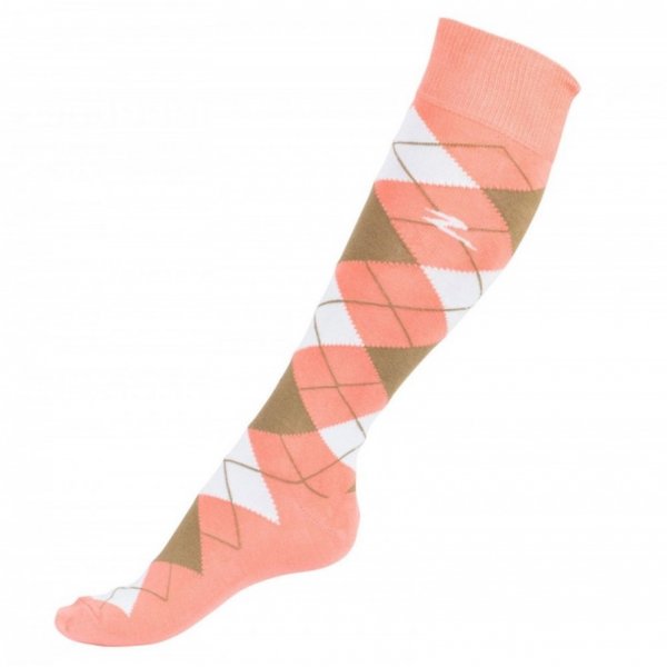 Product shot of peach coloured sock