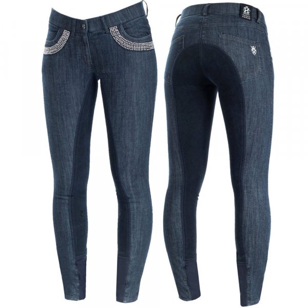 Product shot of womans light blue breeches