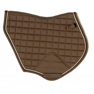 Product shot of brown saddle pad
