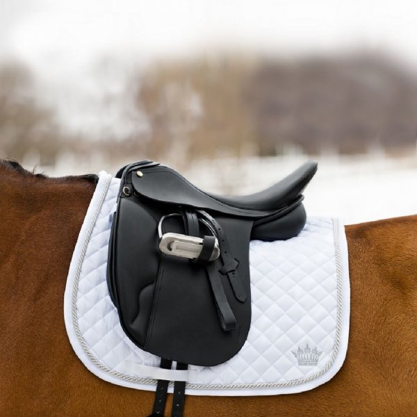 White saddle pad on horse
