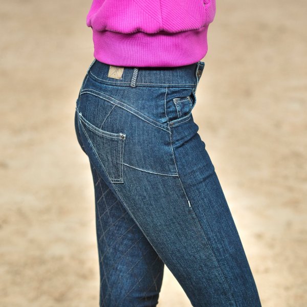 Product shot of womans denim breeches